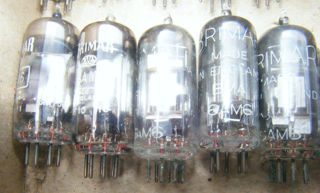 6AM6 WHITE PRINT BRIMAR  CV850, CV4014, EF91, 6AM6, 6F12 ,8D3, Z77, 5A/160K M8083 IDEAL FOR LITTLE DOT MKIII AMPLIFIER RACAL RA17 B40, EDDYSTONE 730/4, TR2002, 1OD/17997,  R1948, AN/APR-4
