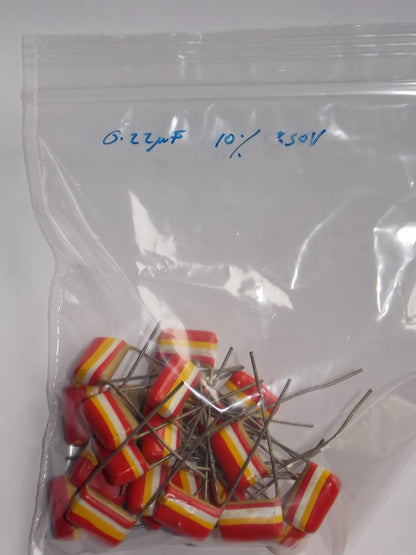 Mullard, C280 Series, Tropical Fish, Polyester Capacitors,250V & 400V Wkg, in Various Values,