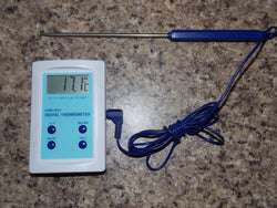 LCD readout, digital thermometer, single AAA battery
