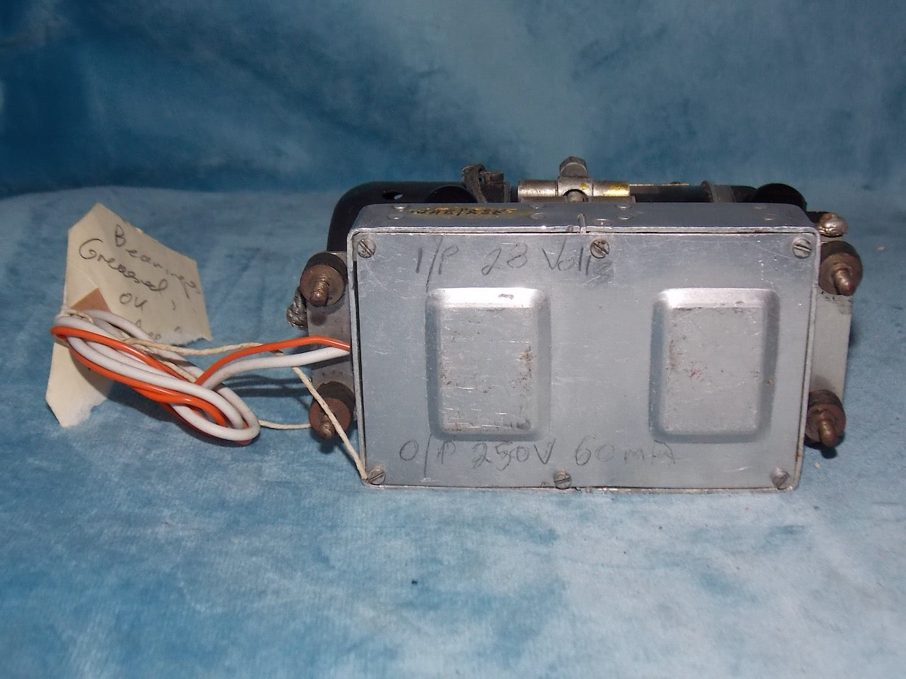 DYNAMOTOR, ROTARY TRANSFORMER, TYPE 262, AIR MINISTRY, 1OK/16855, 24V @ 2.8A, TO GIVE 250V @ 0.6A,