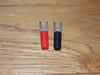 PAIR OF, 2X, SPADE PLUG WIRE END CONNECTOR, RED & BLACK