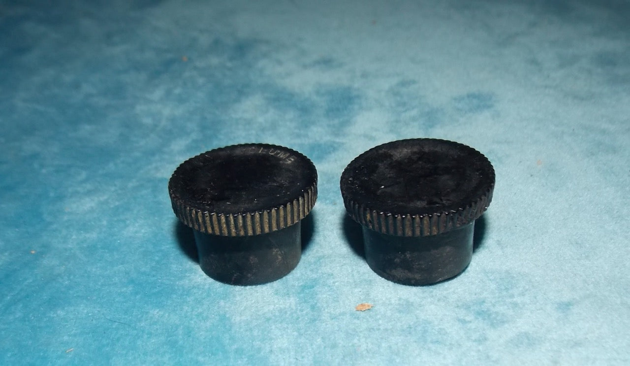 MILLED EDGE,  PHILIPS STYLE, BLACK, PAIR, 29mm DIA, 19mm HIGH, 6mm SHAFT,