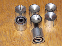 7X, SILVER FINISH, DISHED TOP WITH MARKER, PRESS SWITCH KNOBS, 19mm DIA, 17mm HIGH, 6mm SHAFT,