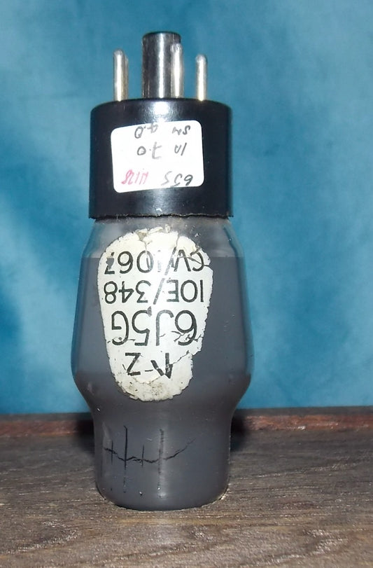 6J5G, OSRAM, AIR MINISTRY, 10E/348,  L63, CV1067,  HAMMERSMITH, GREY GLASS, WHITE CARTOUCHE, WARTIME PRODUCTION