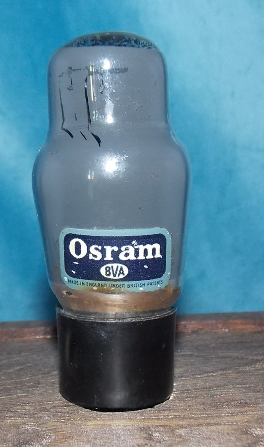 L63, OSRAM, GREY GLASS, 10E/348,  6J5G, CV1067,  HAMMERSMITH, WHITE CARTOUCHE, BLUE SQUARE DECAL, NOVEMBER 1947 PRODUCTION