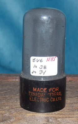 6V6GT/G, RCA, FAT BASE, ORANGE BASE  STAMPING, MADE FOR CANADIAN CENTRAL ELECTRIC Co. PRINT, GREY GLASS, CV511, VT-107A, 6V6, H2E CODE, 1952 PRODUCTION