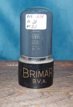 6V6GT/G, BRIMAR, FAT BASE, ORANGE BASE PRINT, GREY GLASS, CV511, VT-107A, 6V6, 1954 PRODUCTION