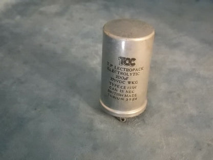 TCC, PLESSEY, ELECTROLYTIC  CAPACITOR, 200uF @ 275V