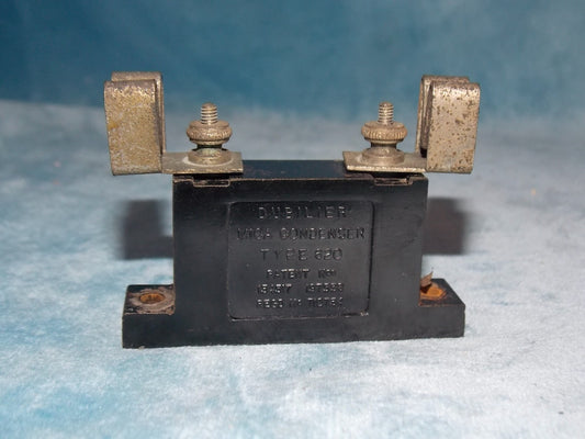 DUBILIER, TYPE 620 CAPACITOR, 0.0001uF, C/W GRID LEAK CLIPS, 1930