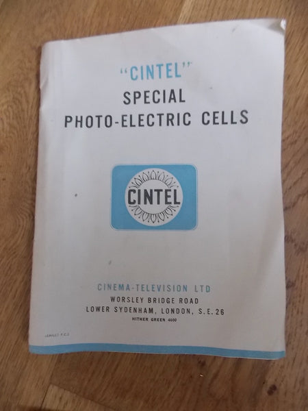 CINTEL, SPECIAL PHOTO-ELECTRIC CELLS, DATABOOK