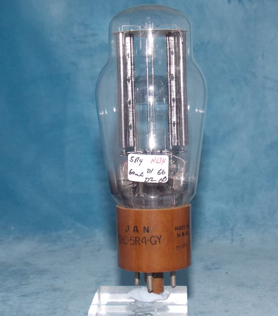 5R4GY, RCA, BROWN BASE, SMOOTH ANODE, JUNE 1949 PRODUCTION, 0-26 DATE CODE,