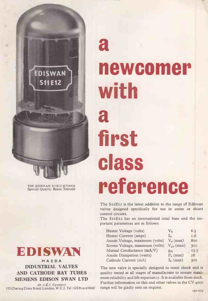 S11E12, STC AEI, 7971, CV4060, STC BRIMSDOWN  1962 PRODUCTION