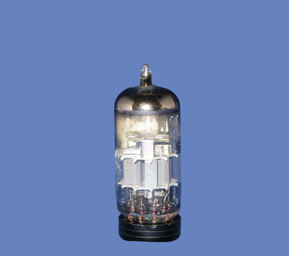 ECC88, HEWLETT PACKARD BADGED AMPEREX, FAINT WHITE PRINT, FACTORY CODE, GA7 A2F3 HEERLEN 1962  PRODUCTION