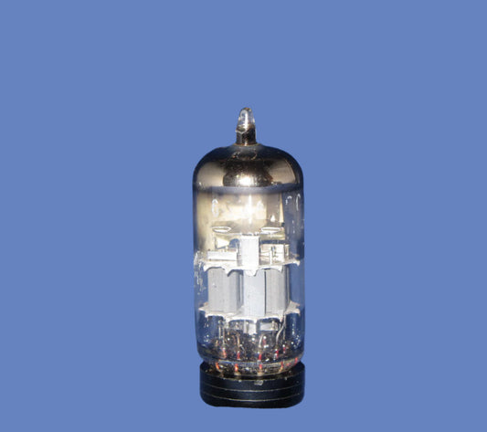 ECC88, HEWLETT PACKARD BADGED AMPEREX, FAINT WHITE PRINT, FACTORY CODE, GA7 A2F3 HEERLEN 1962  PRODUCTION