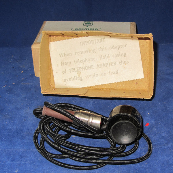 GRUNDIG, TELEPHONE ADAPTOR, SPY ACCESSORY, AS NEW, BOXED FROM 1961