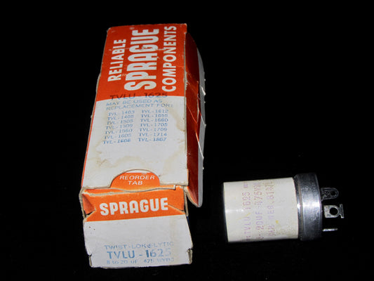SPRAGUE, 8-20uF 475V, wkg, ELECTROLYTIC, RADIAL CAPACITOR, TVLU-1625