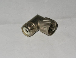 90°, UHF Male Plug, PL259 to SO239, Female Jack, Connector Adapter, Right Angle