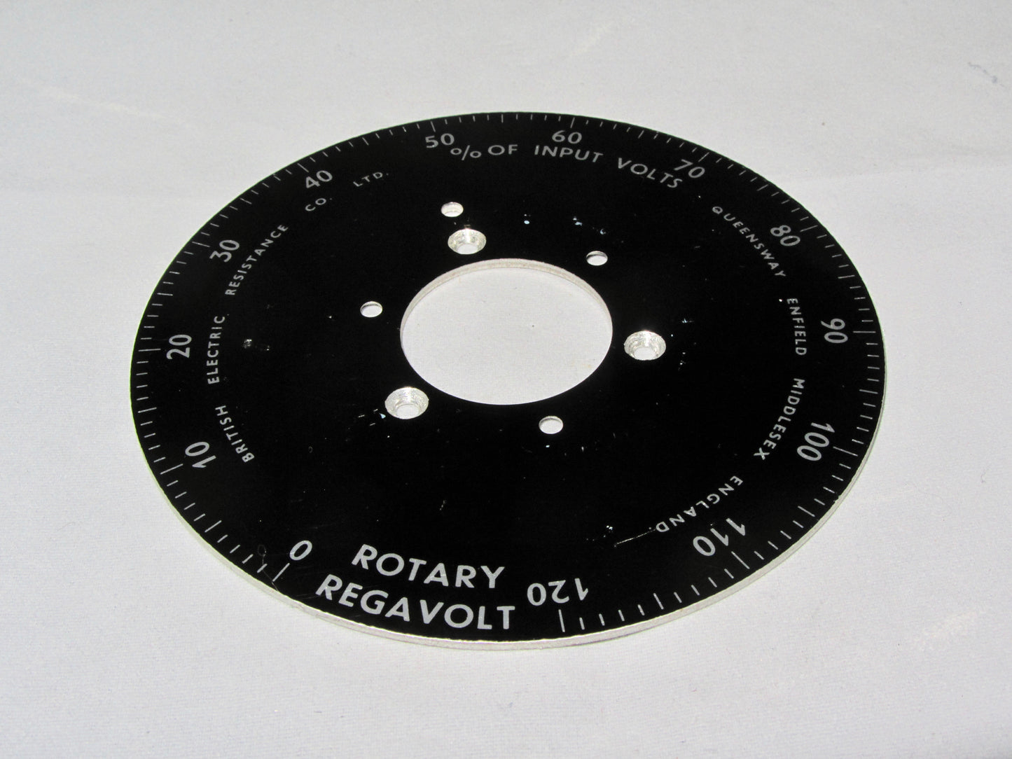 SCALE PLATE FOR ROTARY REGAVOLT, VARIAC