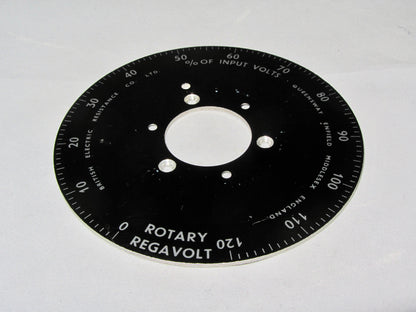 SCALE PLATE FOR ROTARY REGAVOLT, VARIAC