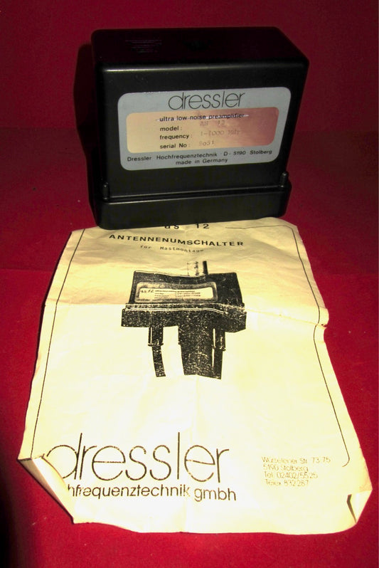 DRESSLER, ULTRA LOW NOISE, MASTHEAD PREAMPLIFIER, 1-1000MHz, MODEL AS12, NEW C/W INSTRUCTION LEAFLET