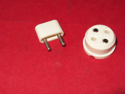 RADIOSPARES, RS TWO PIN PLUG & SOCkET, CREAM, 1/2" PITCH, 13mm PITCH