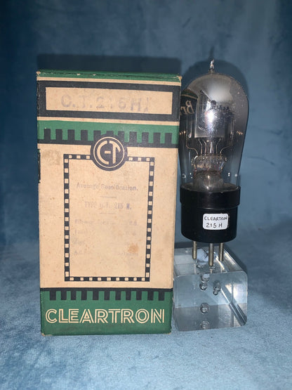 CT215H, 215H, CLEARTRON, PIP TOP, TRIODE, 1927, BOXED