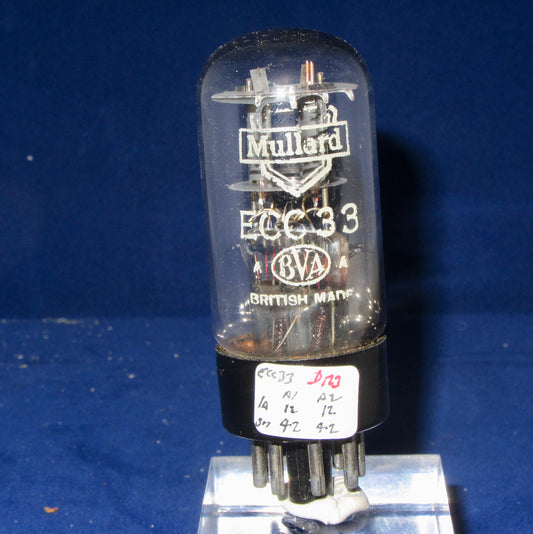 ECC33, MULLARD, BLACK BASE, NEW, WHITE BOX, FACTORY CODE, B24J2
