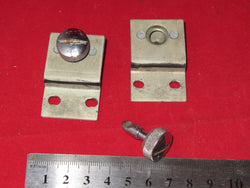 PAIR OF CHROME KNURLED DZUS FASTENERS AND LATCH PLATES,  EX EQUIPT, MAY SUIT EDDYSTONE