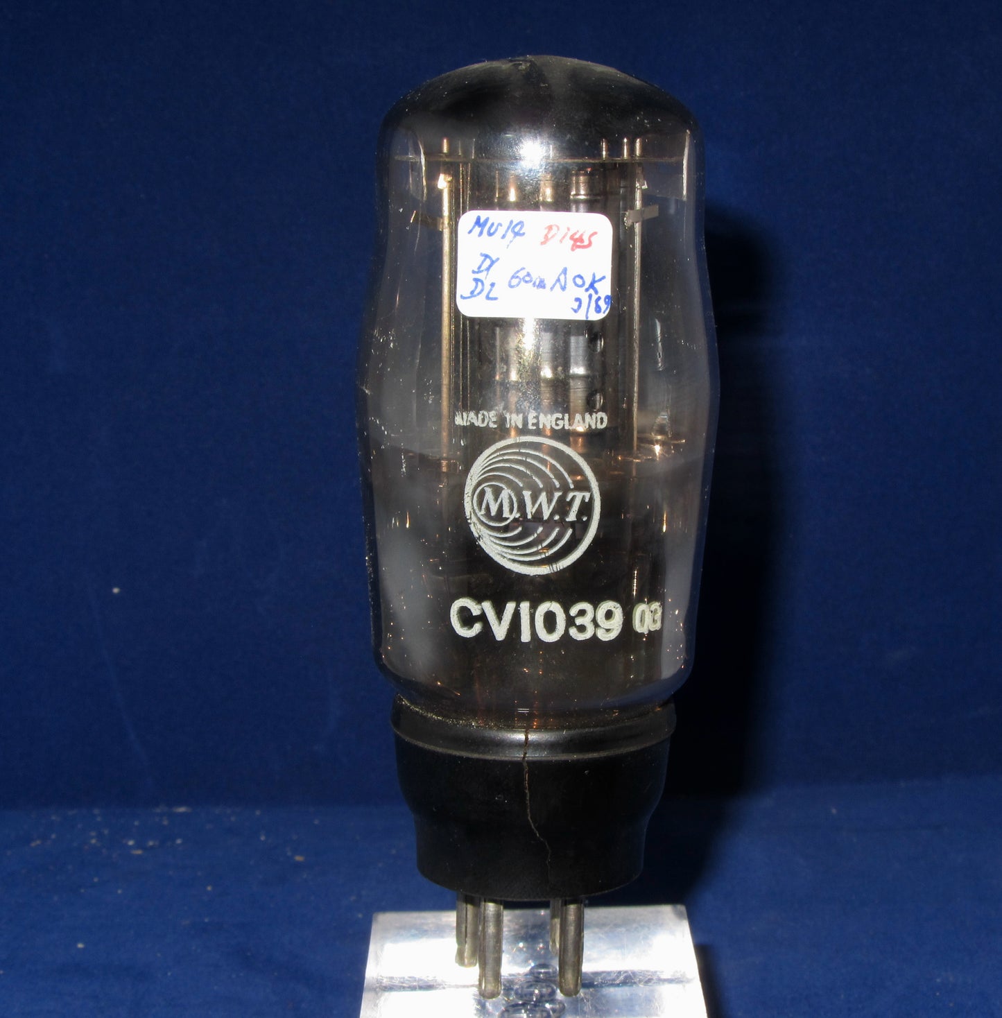 CV1039, MARCONI WIRELESS TELEGRAPH, MIL SPEC MU14, BLACK BASE, MARCH 1959 MANUFACTURE