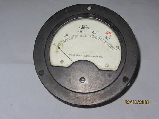 4.5 INCH DIA, SANGAMO WESTON, Moving Coil Meter, MODEL S100, 200uA FSD