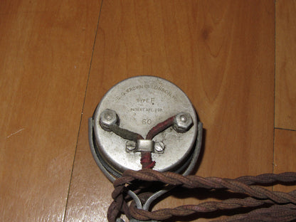 SG BROWN,, TYPE F, 60 OHM HEADPHONES, METAL EARPIECE, EARLY TYPE 1933