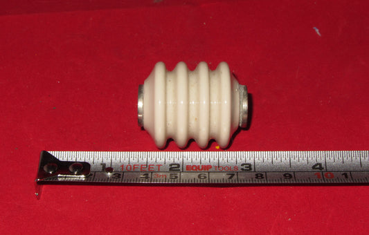 BULLERS, FREQUELEX, CERAMIC, STAND OFFS, ANNULAR , RIBBED, BSF TAPPED CHEEKS , 30mm DIA, 40mm HEIGHT