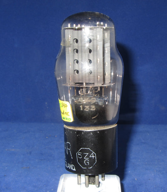 5Z4G, BRIMAR, WHITE  PRINT, OCTAGON CARTOUCHE, BLACK BASE, NOVEMBER 1957 MANUFACTURE