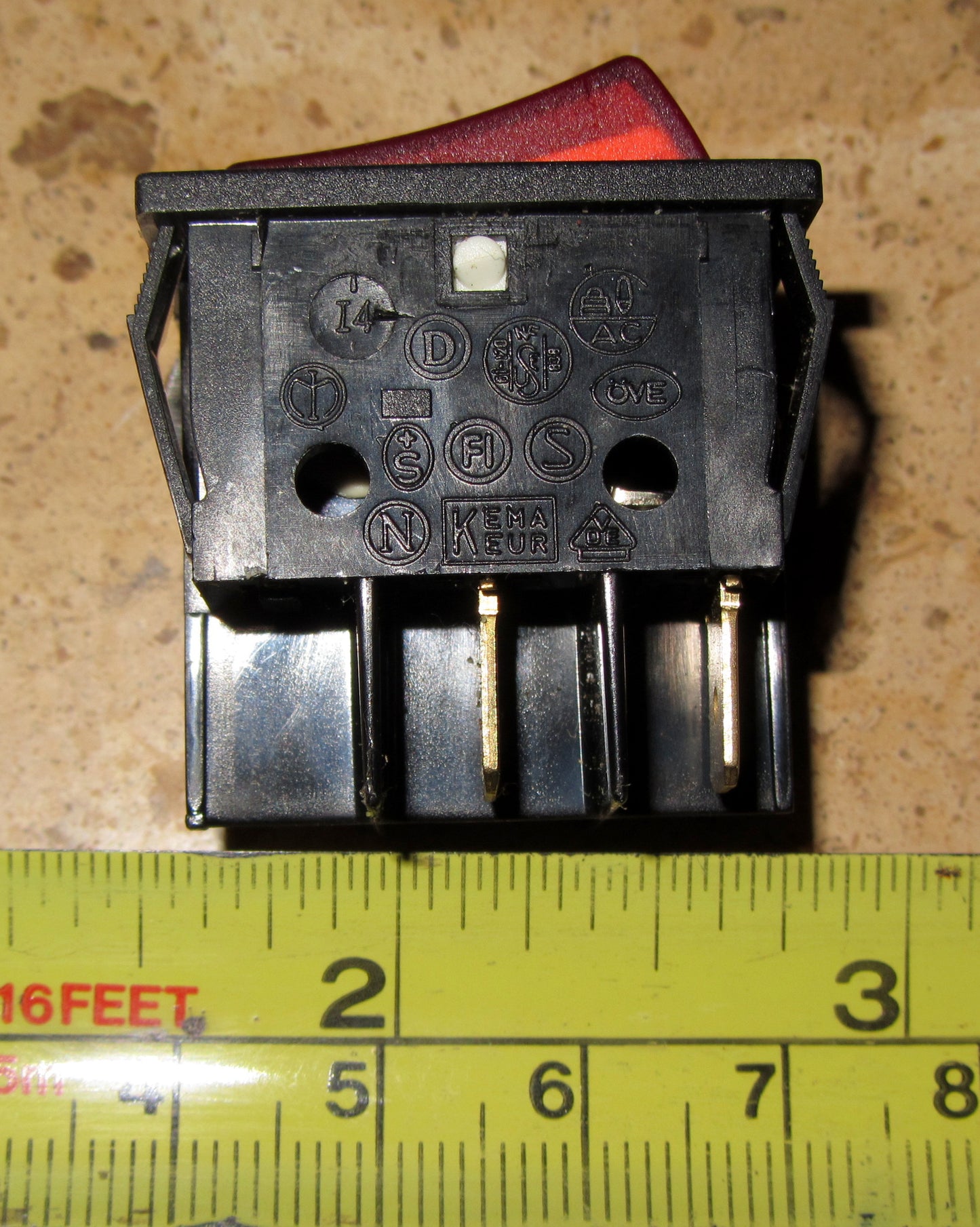 KEMA, T120, DPST , ILLUMINATED ROCKER SWITCH, NOS