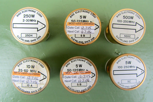 BIRD 43, THRULINE, WATTMETER, 7/8" PLUG IN ELEMENT, SLUG, 100 - 125MHZ 5W, 5B