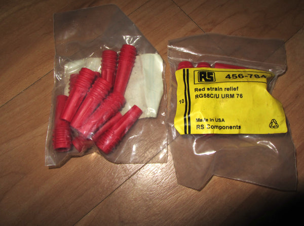 MH Connectors, Strain Relief Boot, RG58 BNC Connectors, URM 76, Pack of 10, Red