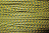 SILK BRAID COVERED VINTAGE 20 AWG HOOK UP WIRE YELLOW WITH BLUE STRIPE TRACER STRIPE