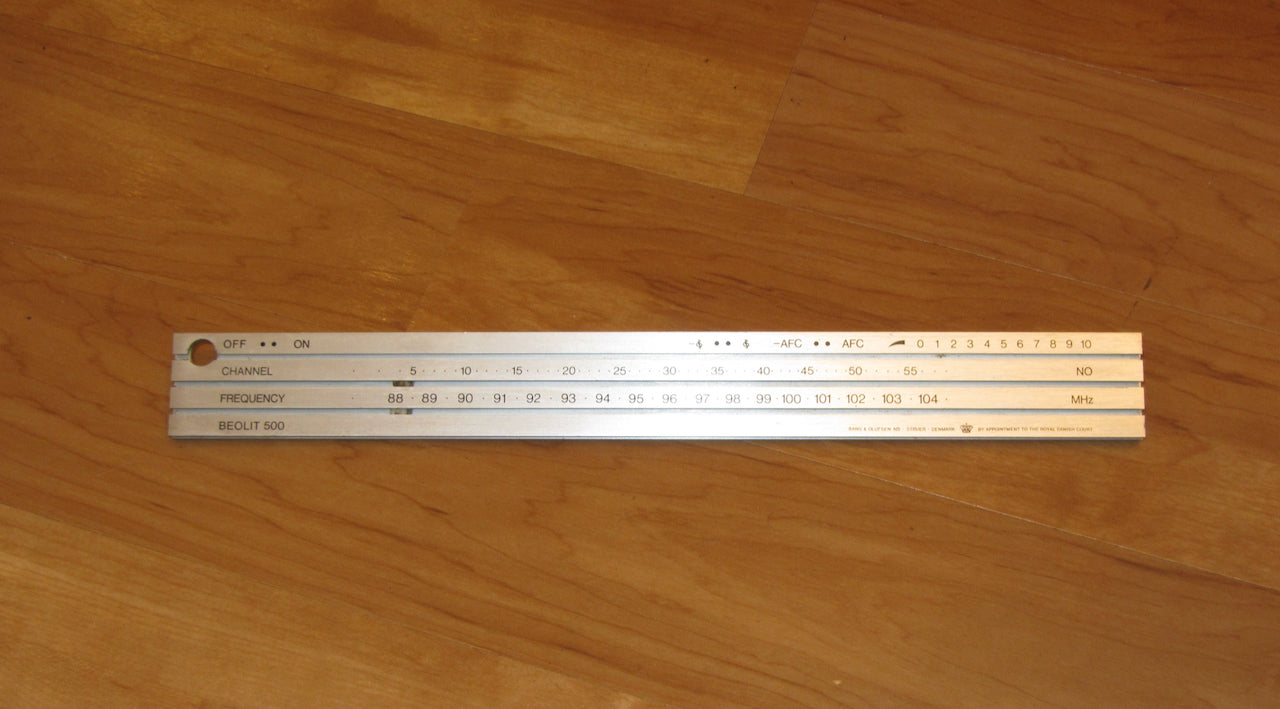 BANG & OLUFSEN, B & O, BEOLIT 500, ALUMINIUM TOP PANEL TUNING SCALE