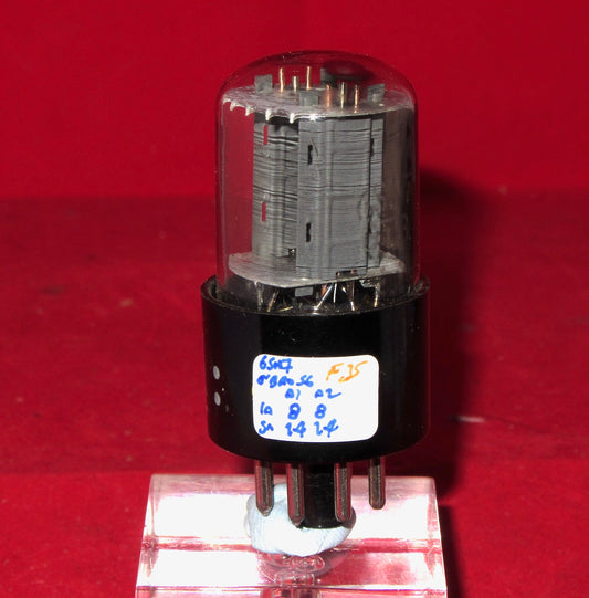 6SN7GT, GE,  CLEAR GLASS, FAT BASE, SQUAT ENVELOPE,   OWENSBOROUGH, JULY 1956 PRODUCTION, 6SN7
