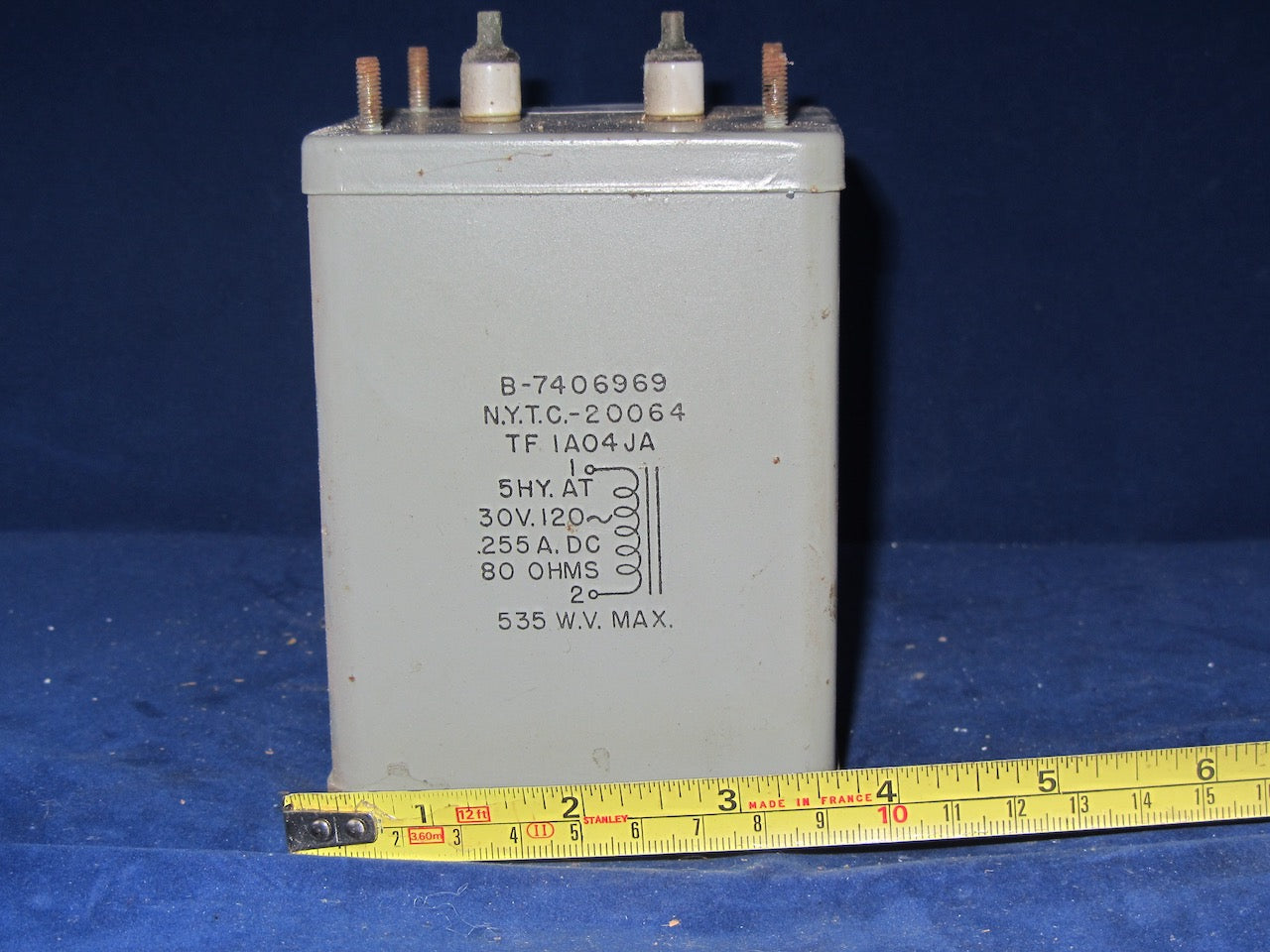 NEW YORK TRANSFORMER COMPANY, NYTC, B-7506969,  5H @ 225mA, 80 OHMS DC RESISTANCE, 535V WKG,