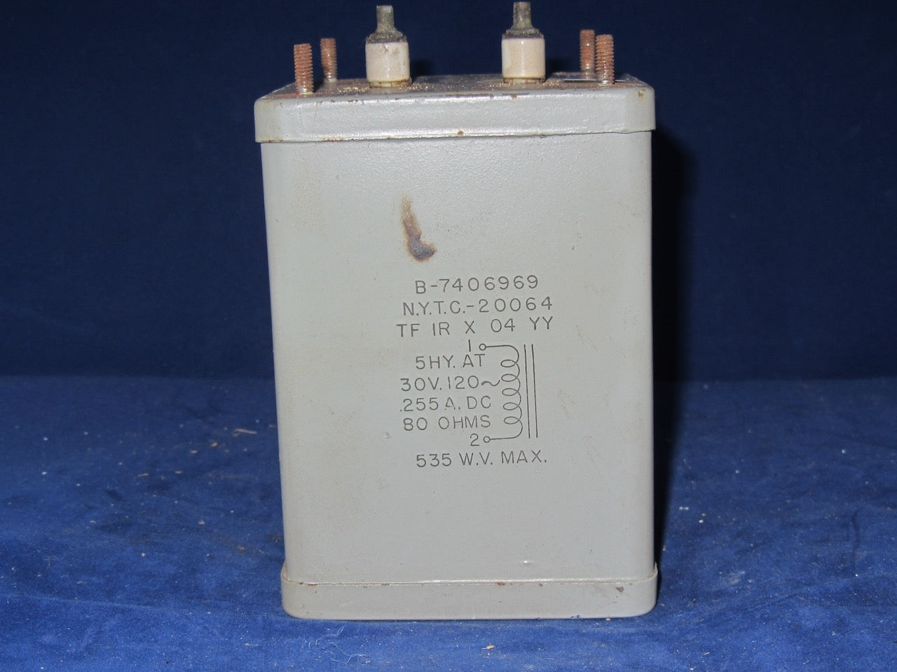 NEW YORK TRANSFORMER COMPANY, NYTC, B-7506969,  5H @ 225mA, 80 OHMS DC RESISTANCE, 535V WKG,