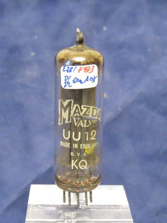EZ81 , MAZDA, UU12, WHITE PRINT, BRITISH MADE, 1963 MANUFACTURE
