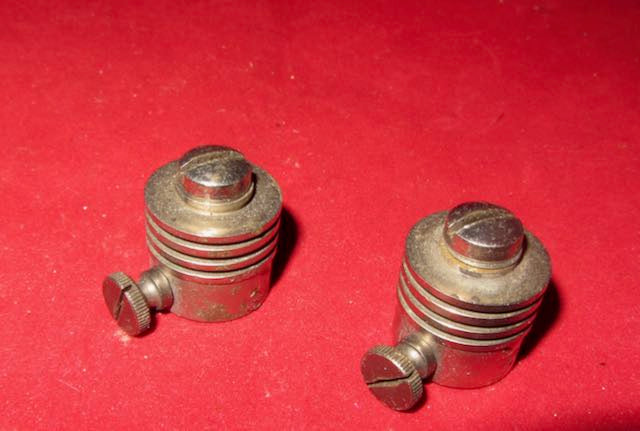 Eimac HR-6 , HR6,Heat Disippating Connectors, 2-240, 4-65A, 4-125A, 4-250A, 4-400A, 100-TH,  250-TH,  Or Other Tube With 0.367" Topcap, Top Cap,  Pair of Used Topcaps.
