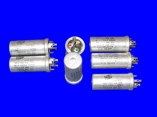 ERIE, TRIPLE SECTION, 40 + 40 + 20uF 275V,  RADIAL CAPACITOR