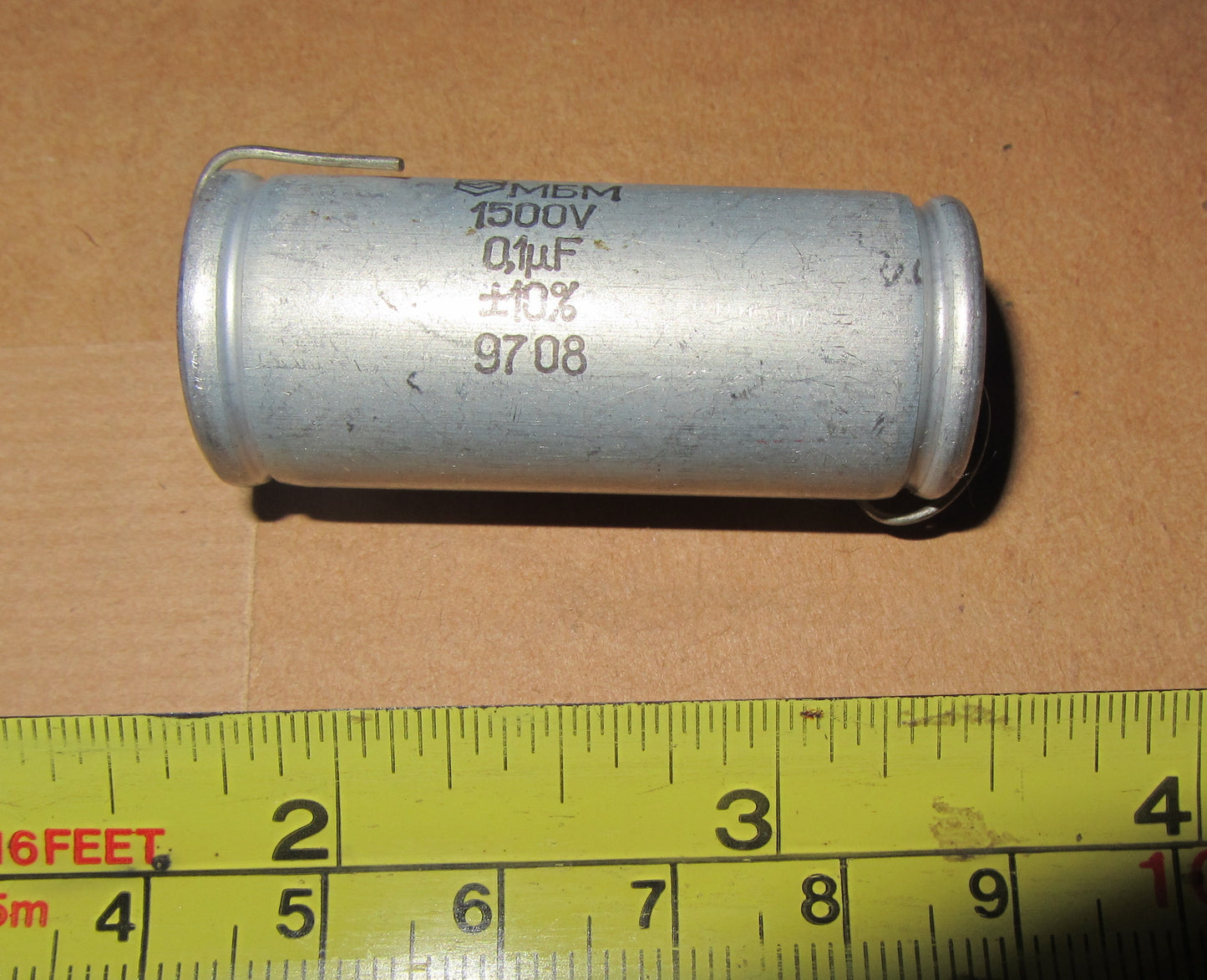 RUSSIAN, MBM, PAPER IN OIL, PIO, AXIAL CAPACITORS 0.1uF  @ 1500V
