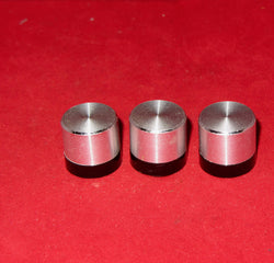 Aluminium Topped Knob,  17mm High, 18mm DIA, 6mm Half Round Shaft, Set of 3x