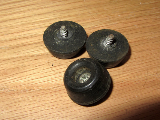 3X VINTAGE RUBBER FEET, C/W SCREWS