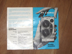 fi-cord international, spy tape recorder, instruction manual