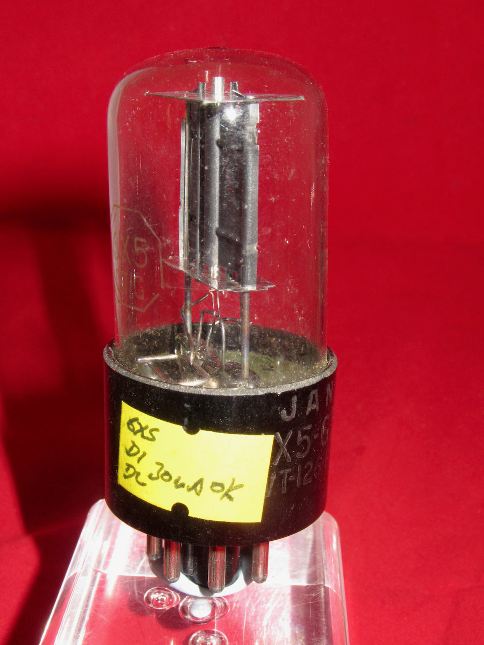 6X5GT, RCA, JAN, MILITARY SPEC, VT-126-B, VT126, BLACK BASE, WHITE PRINT, K5E,  SEPT-OCT 1943 PRODUCTION, 6X5