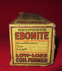 1926,  EBONITE, COIL FORMER, COIL QUOIT, BOXED, REDFERNS RUBBER COMPANY, HYDE, 150 x 55mm